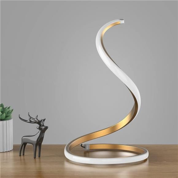 Spiral LED Table Lamp,Modern 3 Colors Dimmable Desk Lampwith Minimalist Lighting - Picture 2 of 5